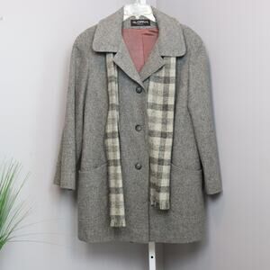 Alorna Wool Blend Coat Gray USA Made w/ Scarf Vintage Style – See Measures